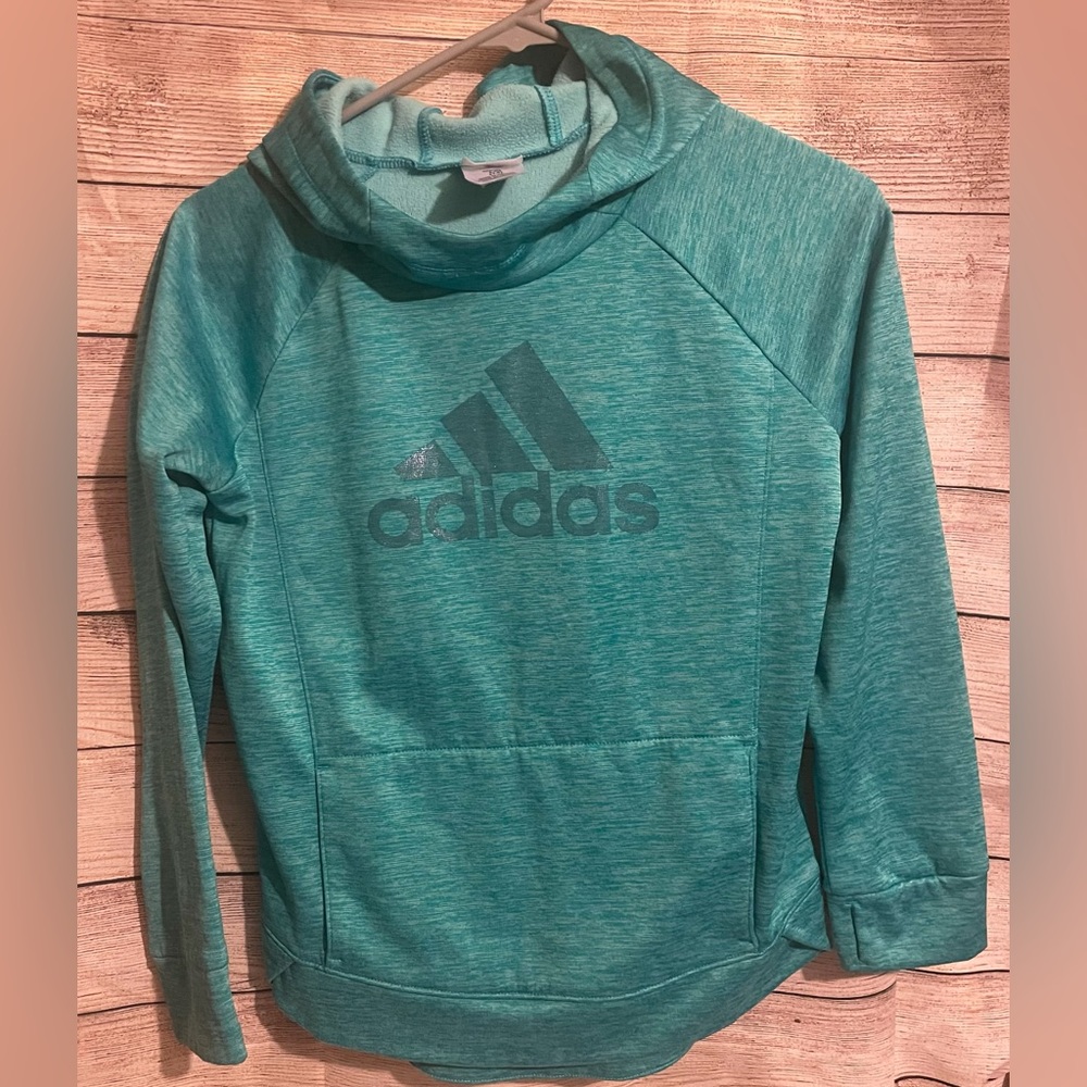 Girls Adidas sweatshirt. Large 14. Turquoise